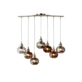 Moderne hanglamp met glazen bollen in bruin en grijs