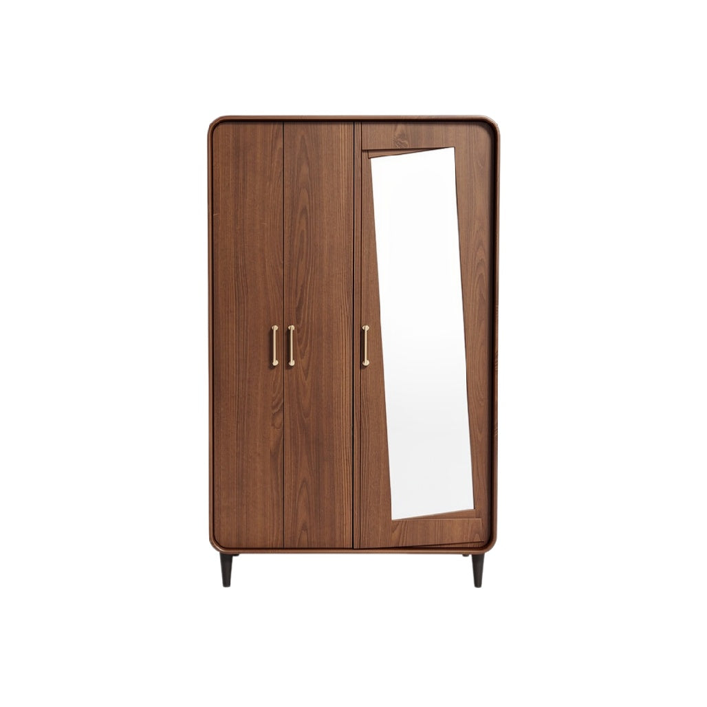 Moderne houten kast met spiegelvervorming