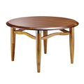 Ronde houten tafel met metalen poten