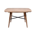 Houten eettafel met zwart metalen onderstel